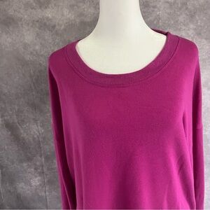 Athleta Fuchsia Purple Knit Tunic Top‎ M Thumbhole sleeves